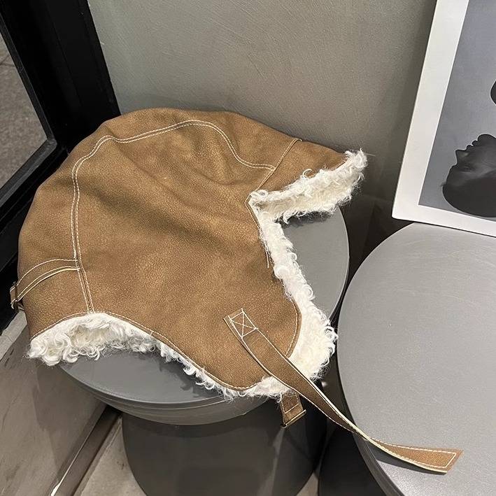 Vintage Lenin-hoed, winterskimuts in koppelstijl, winddicht, buitenrijden, gehoorbescherming, unisex warme fleecemuts_voghion.com