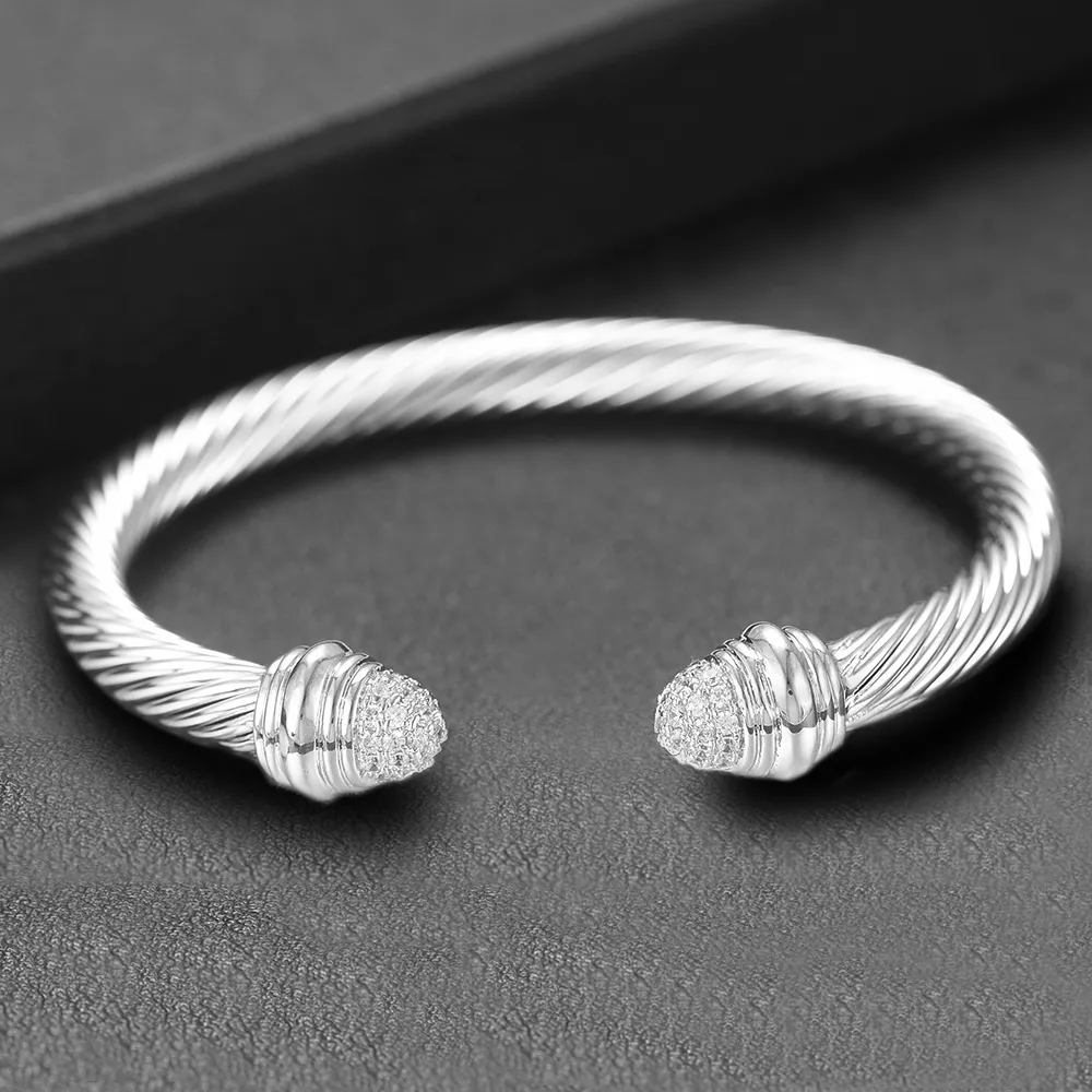 DAVID Designer Jewelry Mans DY Bangle GODKI Trendy Empilhável Cuff Para Mulheres Pulseira Completa Cubic Zircon Cristal_voghion.com