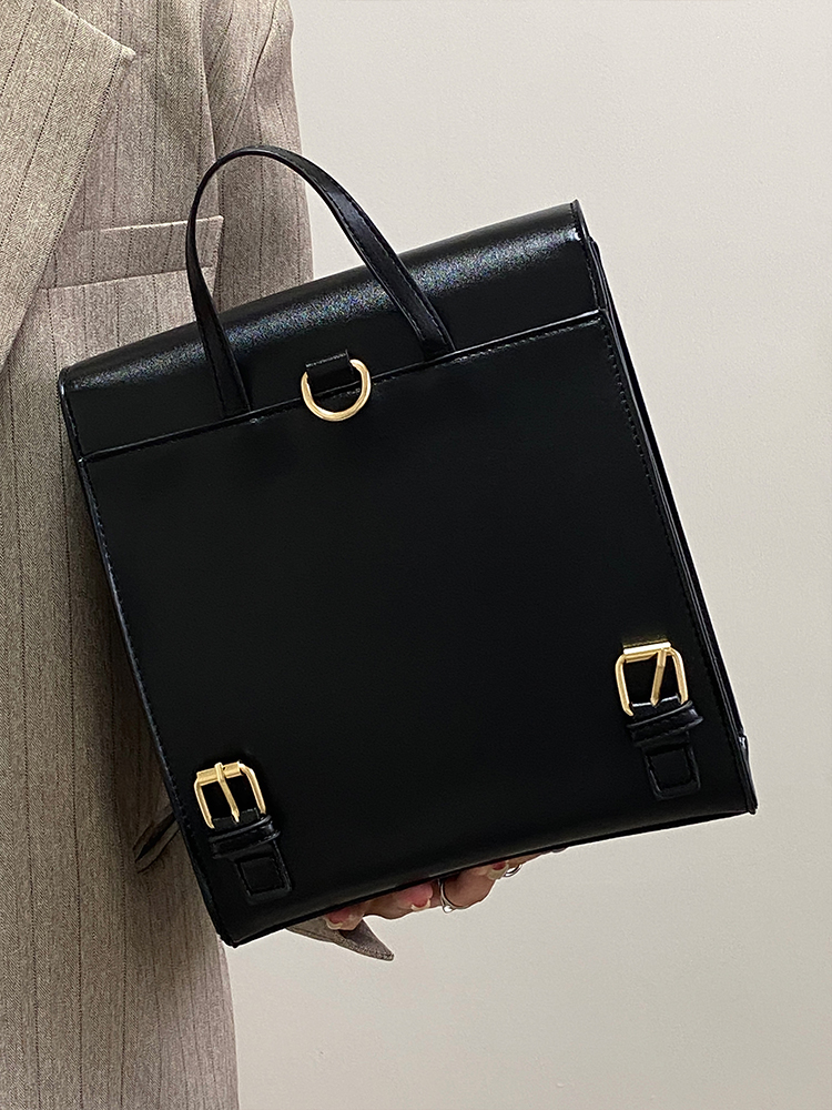 Borsa a doppia spalla, zaino JK, nicchia, nero, college femminile semplice stile giapponese, nero versatile_voghion.com