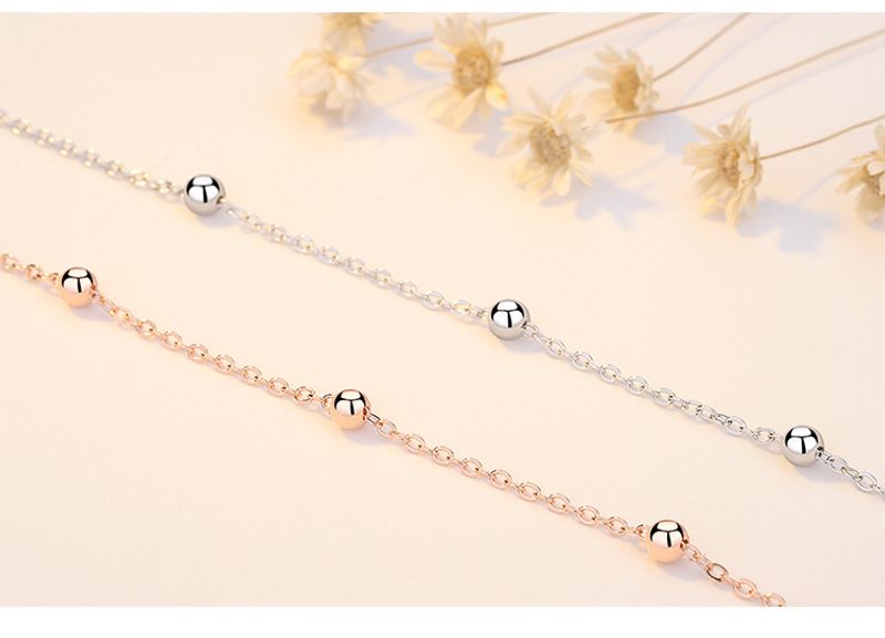Sier Armband Einfache 5 Perlenkette Modischer koreanischer Stil Frischer Student Weiblicher Handschmuck_voghion.com