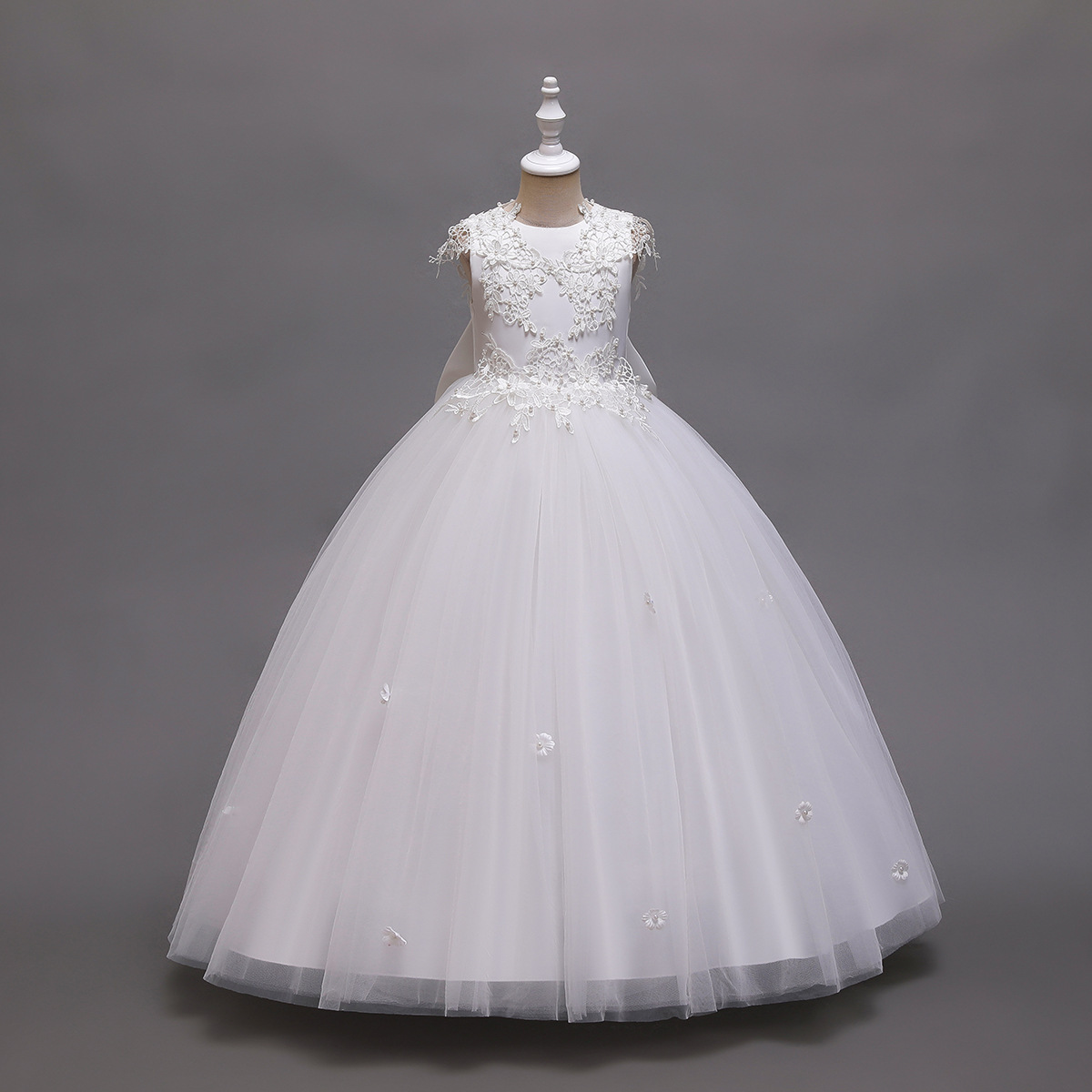 Petite robe Tutu à fleurs pour fille, fête d'anniversaire, communion, perlée, nouvel an, noël, princesse, manches volantes, 2024_voghion.com