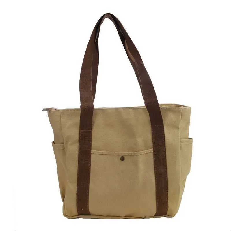 Borsa a tracolla in tela di grande capacità per il lavoro, per studenti, per vestiti e libri, in stile universitario, nuova Y241011_voghion.com