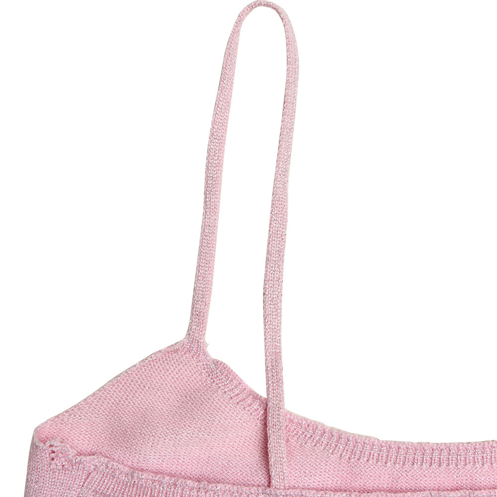 Temperament Suspender Fine Glitter Off-shoulder Top Tight Hip Skirt Two-piece Set_voghion.com