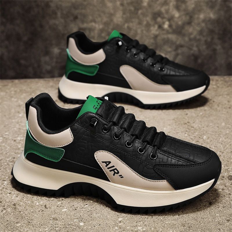 Atmungsaktive Sneakers Mode Dick gepolsterte Laufschuhe mit dicker Sohle Student Herrenschuhe_voghion.com