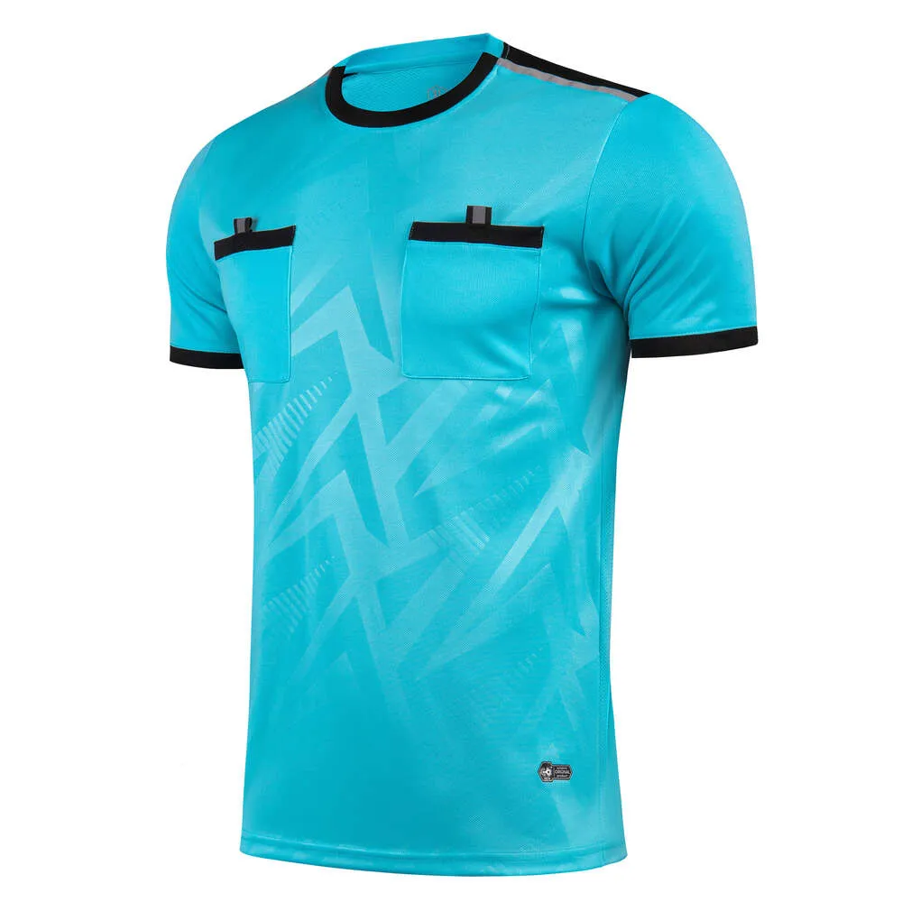 2025 Professionele Heren Scheidsrechter Uniformen Voetbal Voetbalshirts Shirts Zakken Rechter Korte Mouw Teamshirt Sportkleding_voghion.com