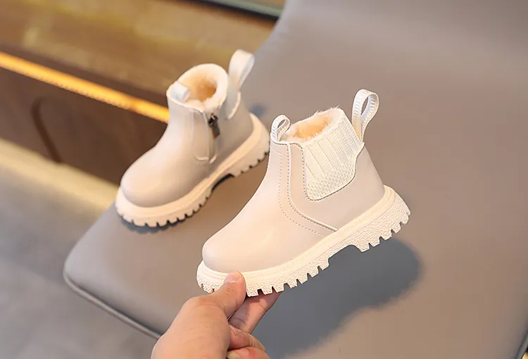 Botas de nieve Happysteps de piel sintética para bebé, muy cálidas, para otoño e invierno, para niño y niña, talla 38-44_voghion.com