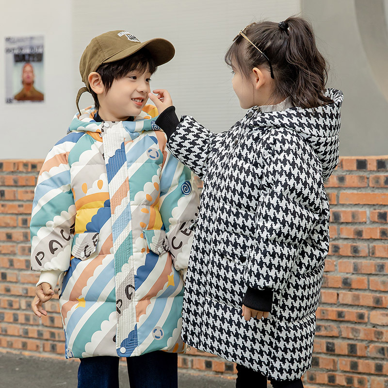 ​Trendy Kids Puffer Jacket - Warm & Stylish Winter Coat (90-130cm, Checkered)​