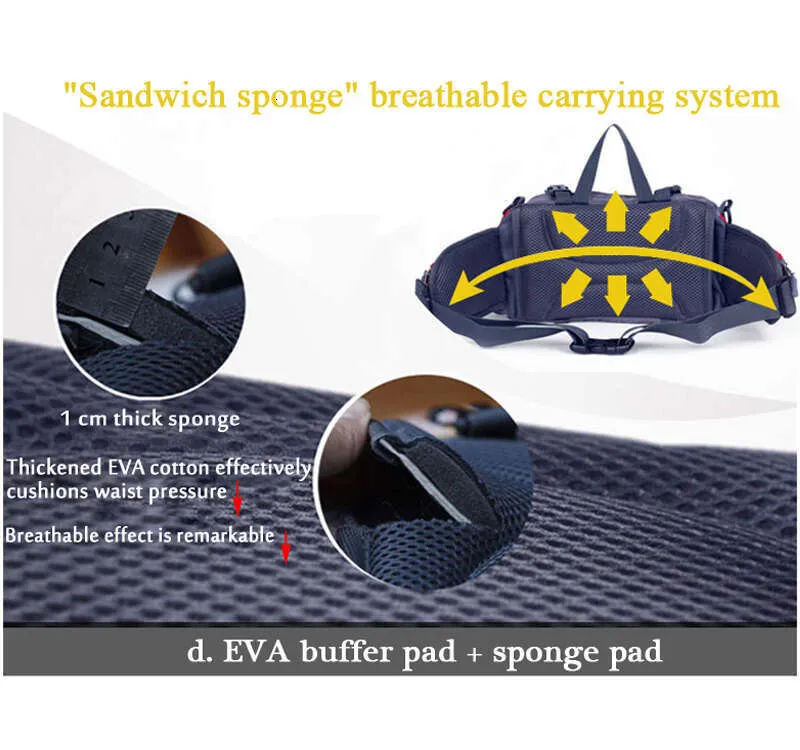 Jamhoo kültéri sport deréktáska vízi kerékpáros hátizsák túra hegyi palack vízálló nylon kemping Mochila túrázás_voghion.com