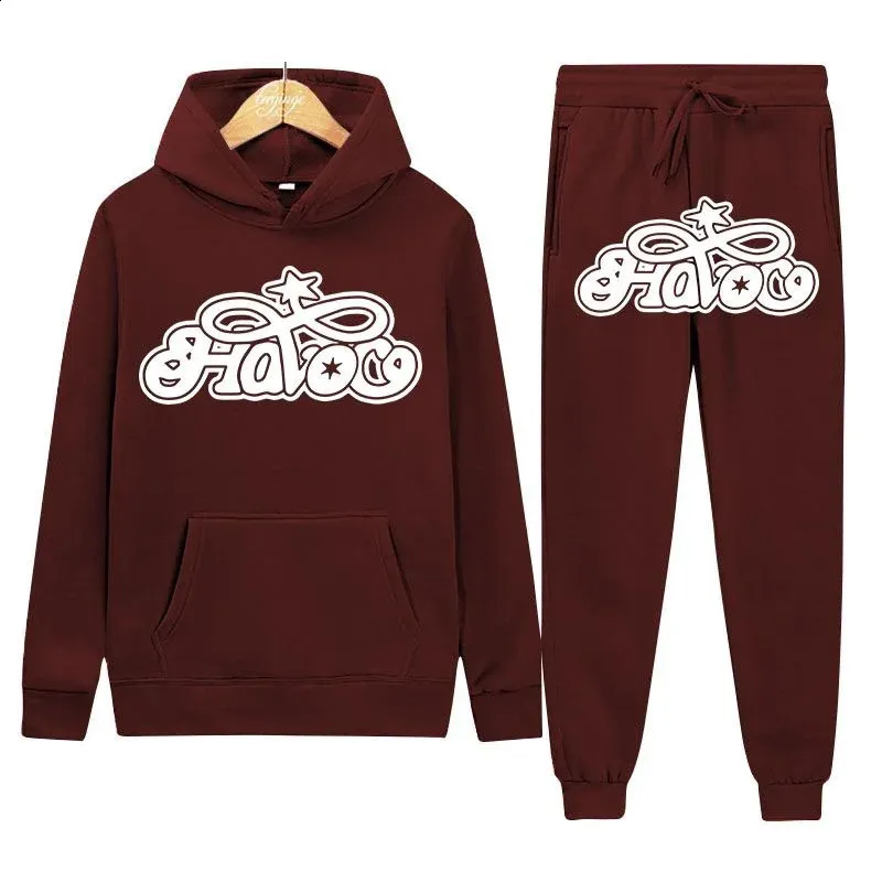Haruku Hiphop Y2K Parça Set İnce Kapşonlu Üstler Rahat Eşofman Pantolon Takım Erkek Kadın Moda Mektup Baskılı Ana Cadde_voghion.com