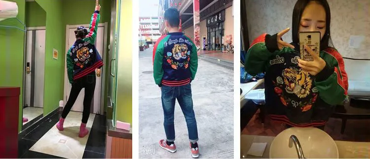 Embroidered Bomber Jacket Vintage Style Leather Unisex Outerwear_voghion.com