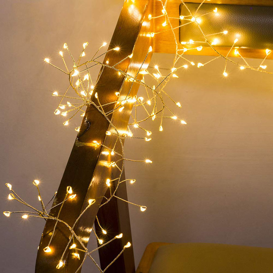 Luci a LED a forma di corda da 2 m e 5 m, con filo di rame, petardi, ghirlande di luci a forma di farfalla, luci per decorazioni di feste di Natale e matrimonio_voghion.com