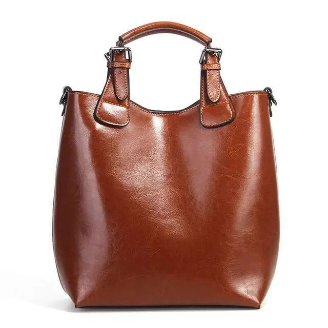 Zncy 100% Gnuin Lathr -käsilaukku Rtro Coff Women Casual Tot Buckt Bag Classic Black Lady Crossbody Mssngr_voghion.com
