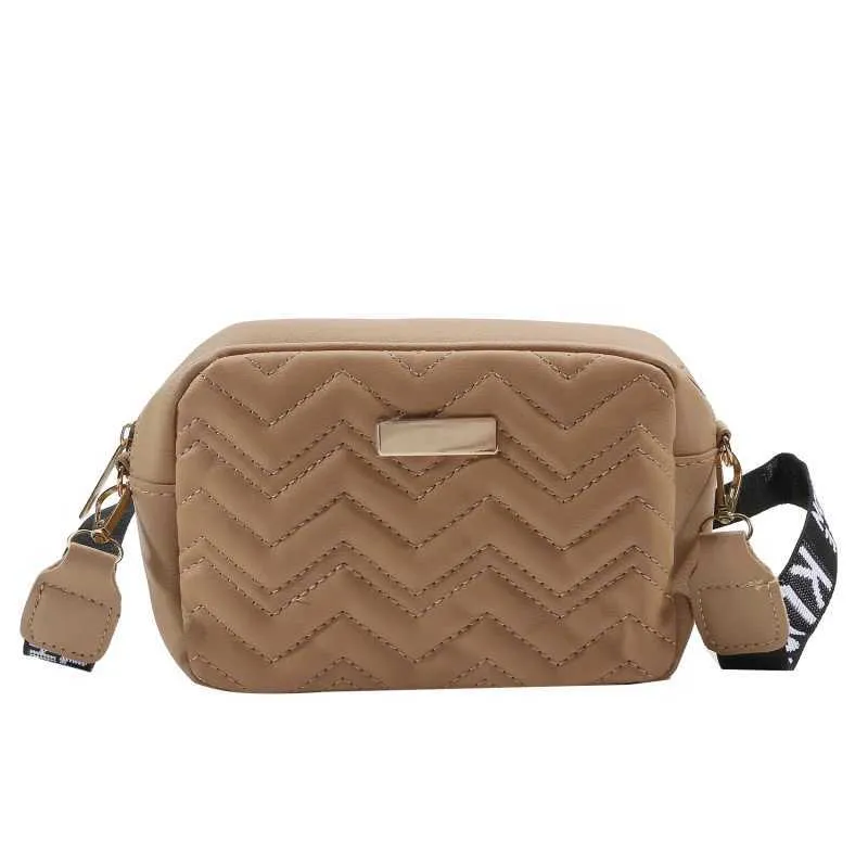 Borsa a tracolla con tracolla stampata, piccola, quadrata, versatile, casual, in materiale PU, con macchina fotografica ricamata, C241214_voghion.com