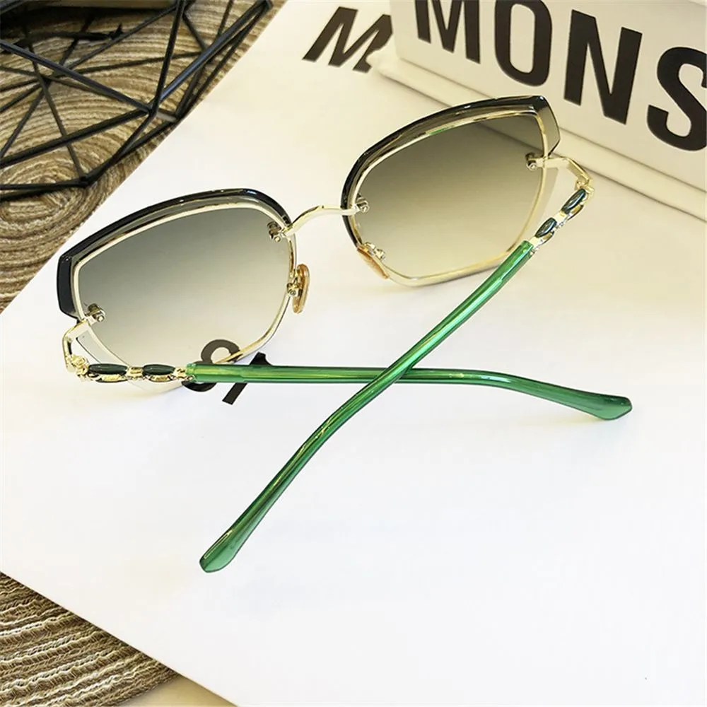 Solbriller Vintage Streetwear Briller Designer Solbriller Skygge Dame Polariserte Uten Innfatning Firkantede_voghion.com