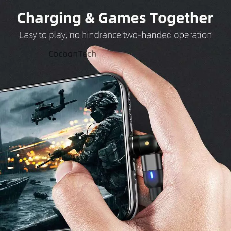 Melonboy Phone Accessories With 540 Degree Rotating Magnetic 3A Fast Charging Cable And USB Data Cable, Designed For_voghion.com