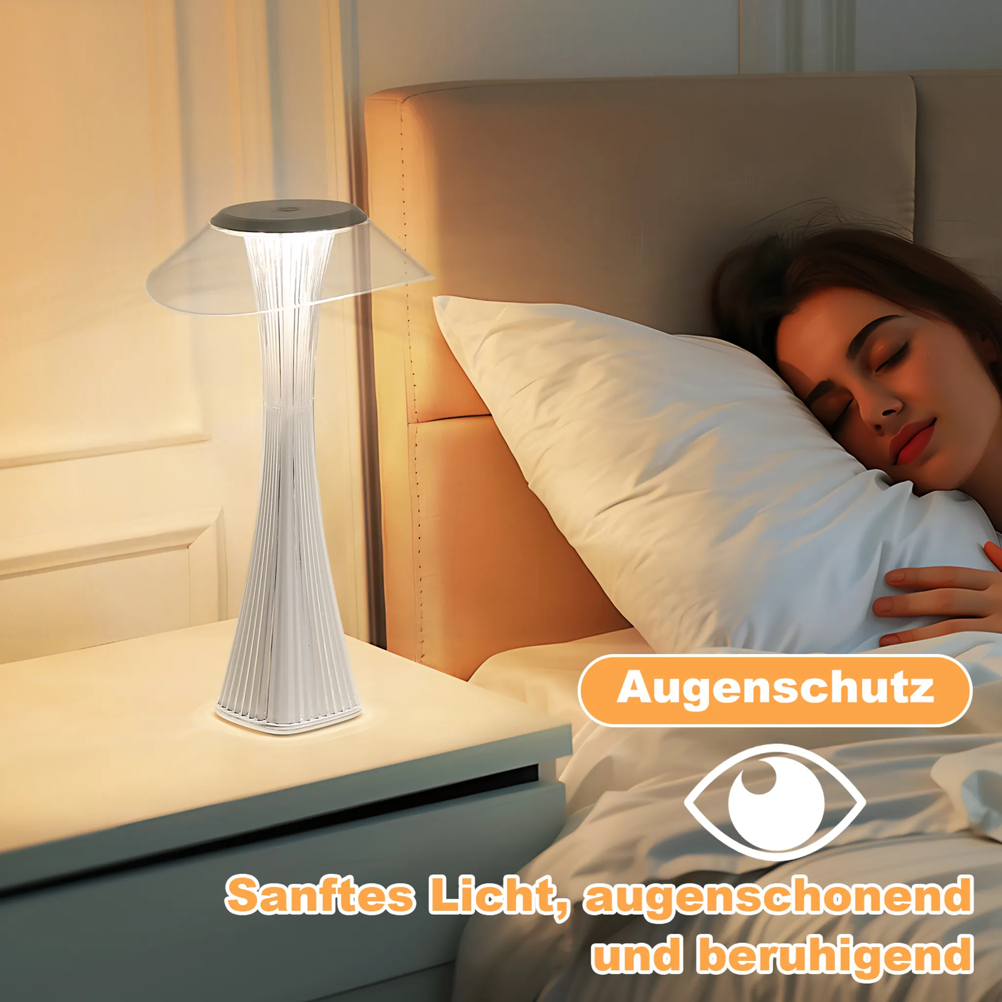 LED Tischlampe Touch Dimmbar - 3000-6500K Weiß Nachttischlampe Mit Akku Innen Und Aussen Beleuchtung Tagbare Tischleuchte Aufladen Mit USB_voghion.com
