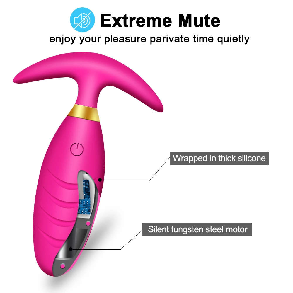 XBONP Anal Plug Vibrator Sex Toys For Men Woman Anal Vibrator Wireless Remote Control Anal Butt Plug Adult Toys For Couples Red_voghion.com