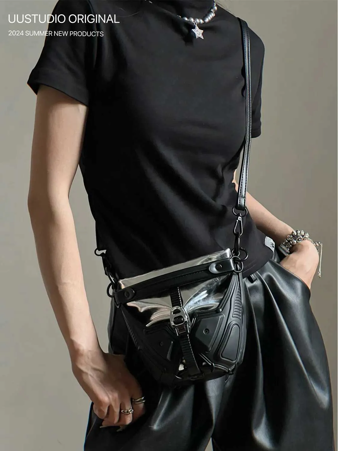 Womans Spicy Girls Umhängetasche Trendy PU Leder Handtaschen Stilvolle Punk Geldbörse Mode Y2K UmhängetaschenC241216_voghion.com