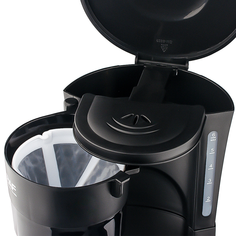 Macchina per caffè americano elettrica da 600 ml - Macchina per caffè americano compatta con filtro riutilizzabile (nera, spina UE/USA/Regno Unito, stile Ins)_voghion.com