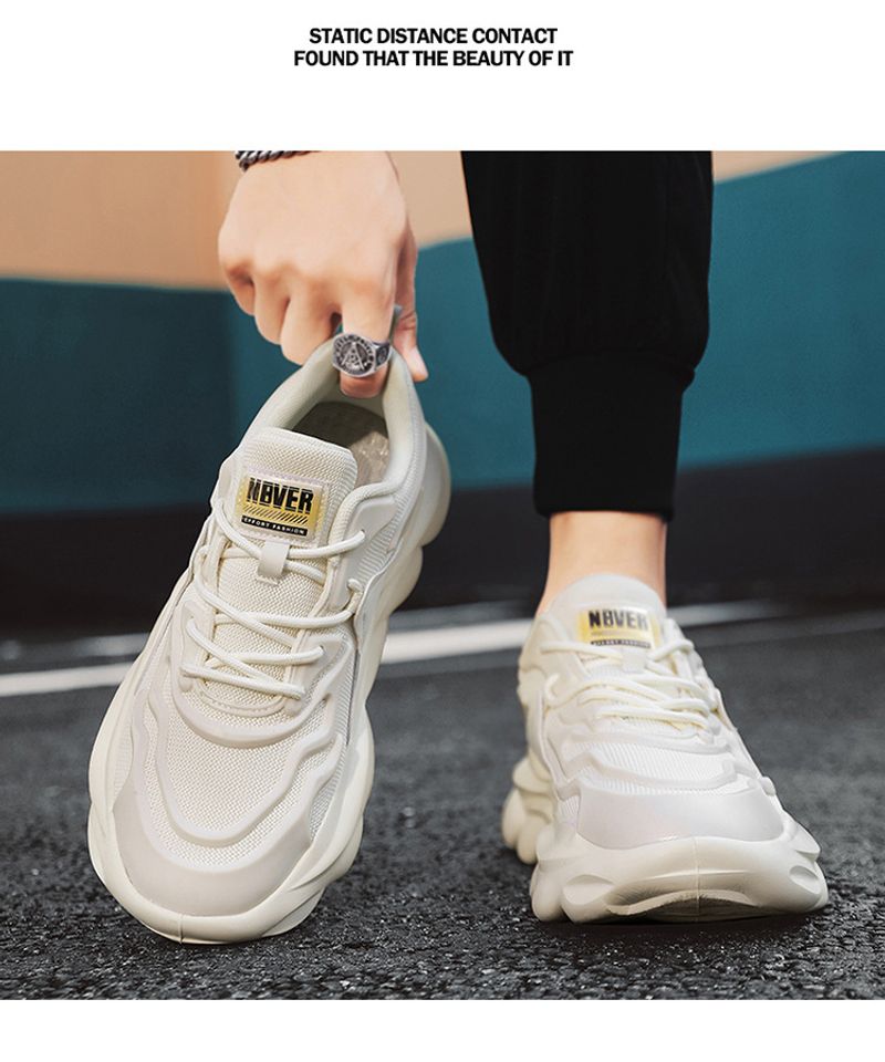 New Versatile Spring Casual Running Sneakers Breathable Men's Lightweight Platform Heightening Trendy Dad Shoes_voghion.com