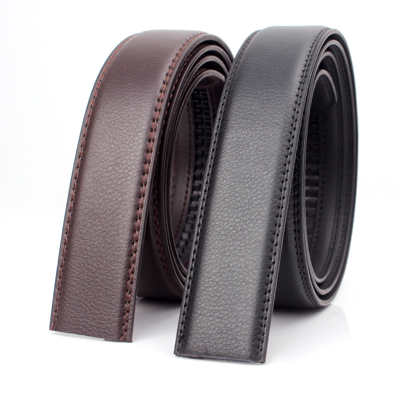 HOT Large Size Belt Automatic Genuine Leather Belts Without for Men Women No Buckle 3.5cm Wide 150 160cm_voghion.com