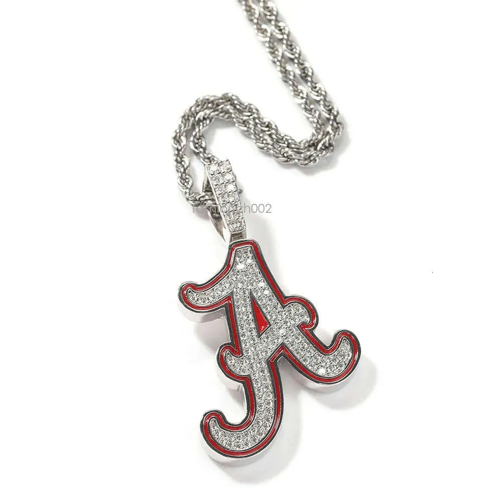Öltropfen Buchstabe mit Hip Hop Nischendesign Anhänger Schmuck Accessoires Halskette Moissanit Diamant Gold Sier Cuban_voghion.com