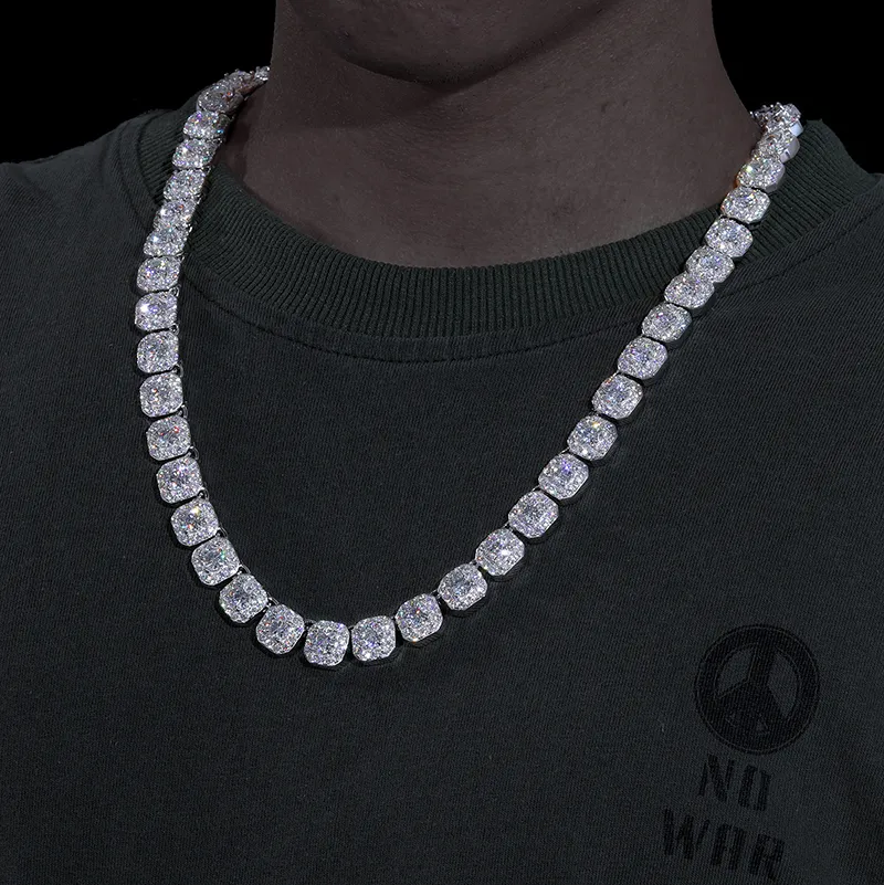 Moissanite Diamond Tennis Chain Necklace For Men And Women_voghion.com