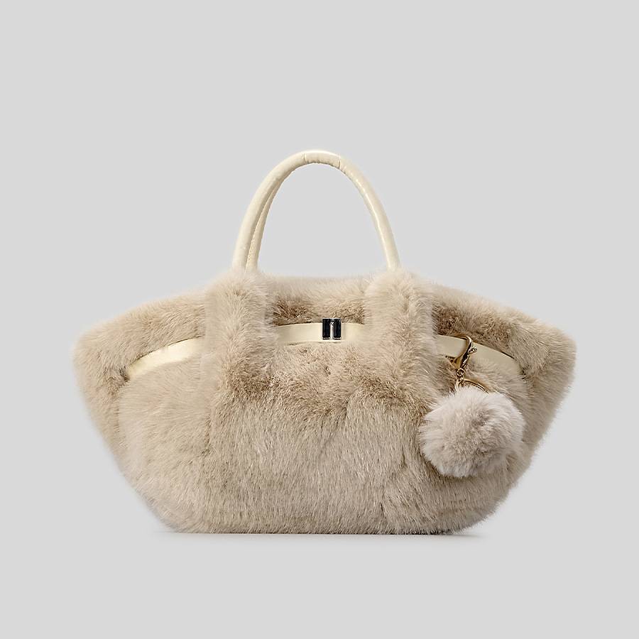 Borse da donna: borsa a mano in peluche, borsa a mano, borsa a cestino, borsa a secchiello plissettata, graziosa borsa a tracolla con pompon, borsa a tracolla._voghion.com