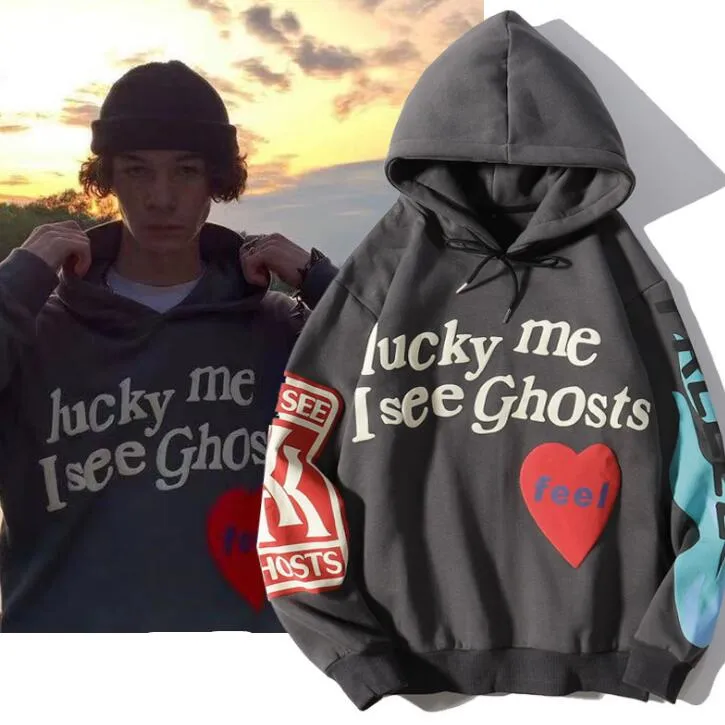 Kleidung Lucky Me I See Ghosts Print Hoodie Herren Damen Designer Hoodies Pullover Herbst Winter Sweatshirts_voghion.com