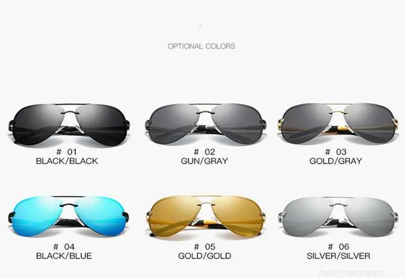 Designer Nieuwe Gepolariseerde Heren Klassieke Rijden Zonnebril Metalen Frame Spiegel Lens Zonnebril Heren Dames 545Y_voghion.com
