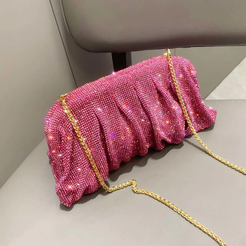 Robe de soirée Rhies à poignée brillante, nouveau portefeuille pliable et sac à main de créateur pour fête de mariage de haute qualité_voghion.com
