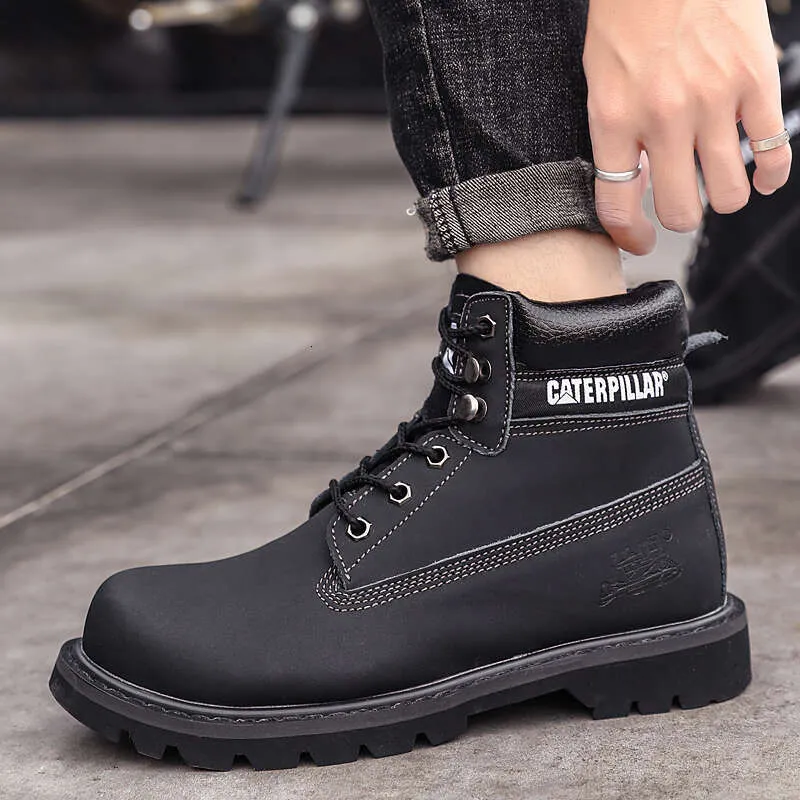 Echtes Leder Herren Damen Winter Knöchel Militär Trekking Schnee Gelb Designer Taktische Stiefel Outdoor für Männer Arbeitsschuhe_voghion.com