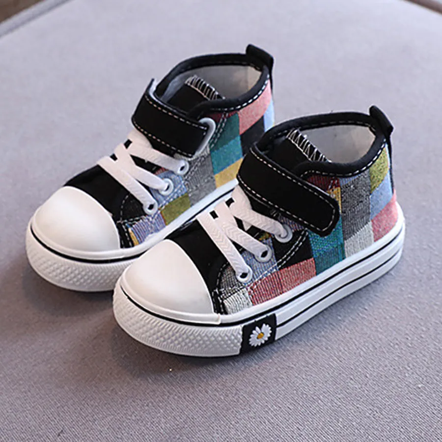 Children Canvas Shoes 2025 Spring Fashion Kids Britain Breathable Assorted Happysteps Casual Girls High-top Lattice_voghion.com