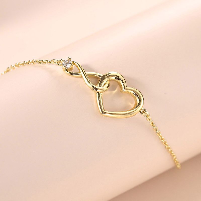 Bracciale unisex a forma di amore infinito per donna, con zircone singolo, semplice e versatile, gioiello da mano._voghion.com