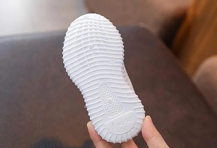 Scarpe da tennis per bambini piccoli, da infilare, per ragazze e ragazzi, sportive, da corsa, in rete con suola morbida, per bambini, rosa, nero, bianco_voghion.com