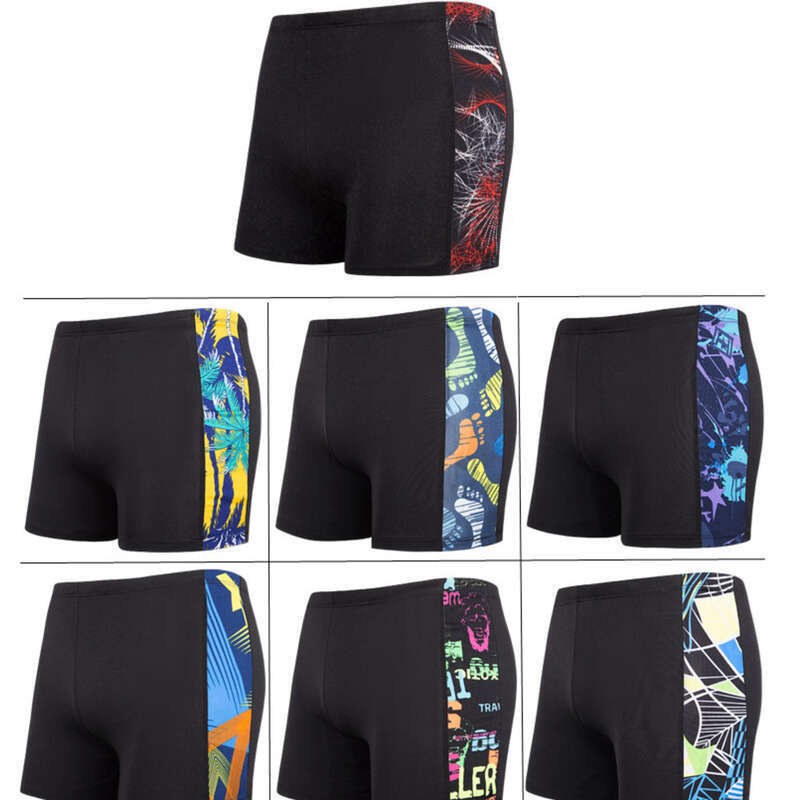 Costume da bagno da uomo con stampa alla moda e angoli piatti, taglie forti, pantaloni da ragazzo grasso, 300 libbre_voghion.com