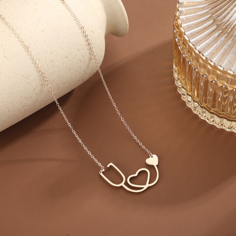 Hot Selg Fashionable Personalized Stethoscopes, Heart-shaped Hollow Out Pendants, Necklaces, And Accessories_voghion.com