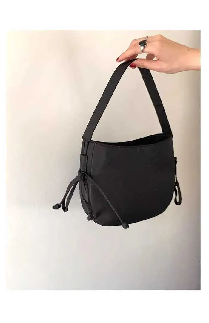 Vintage Women's Shoulder Bag Large Capacity Black Underarm Bag_voghion.com