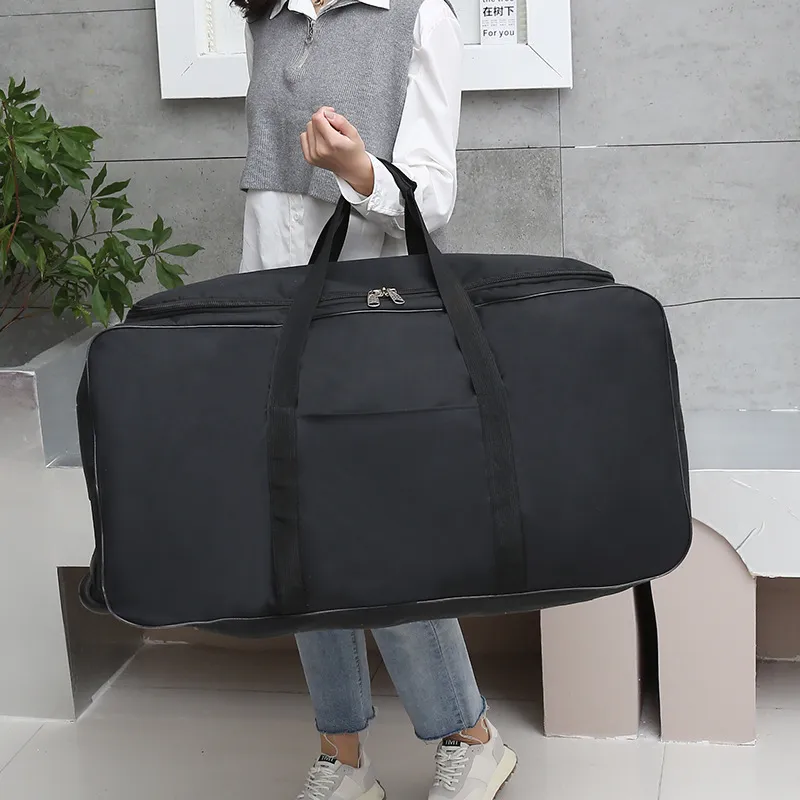 Universal-Reisetasche mit Rollen für Männer und Frauen, schwarz, Reisekoffer, faltbar, Reisetasche für die Nacht, Multifunktions-Handtasche_voghion.com