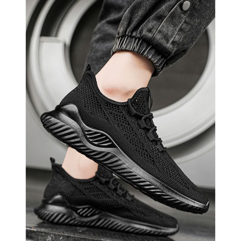 Shoes men autumn summer new flying woven breathable lightweight men's casual mesh shoes_voghion.com