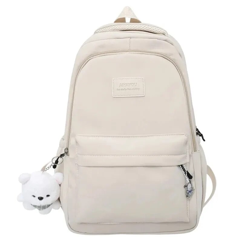 Waterproof Teenage Bookbag Nylon Rucksack Fashion Girl Backpack Women Shoulder Bag High School Schoolbag Black_voghion.com