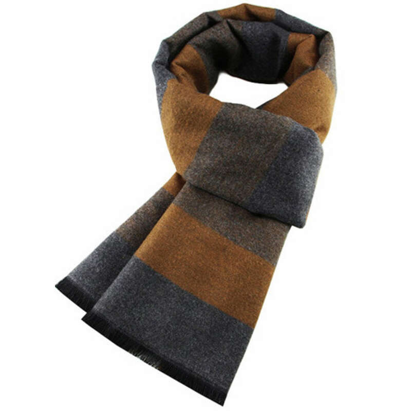New Men's Scarves, Warm Thick Plaid Cashmere Scarves For Autumn And Winter_voghion.com