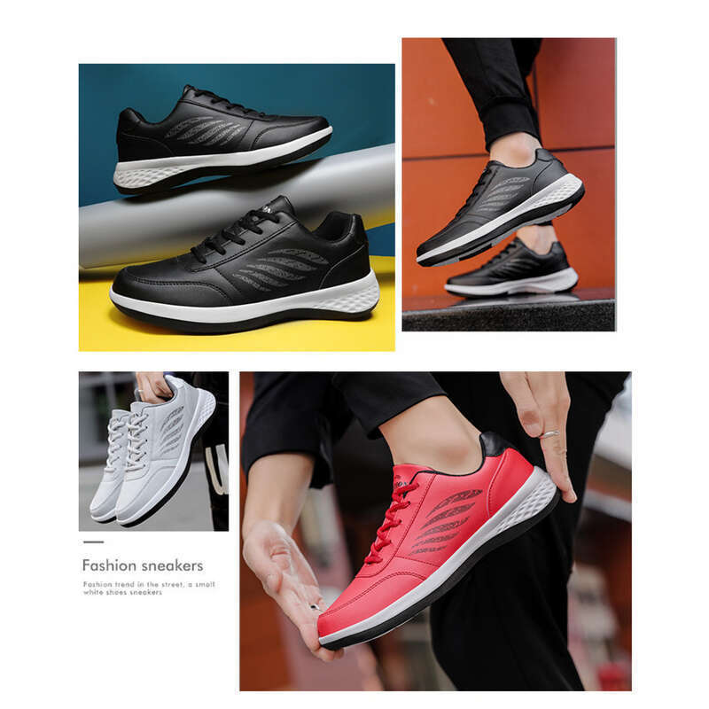 Waterproof Casual Running Shoes For Men Lightweight Leather Style_voghion.com