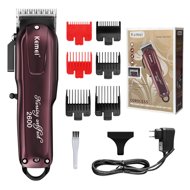 Recortadora eléctrica profesional para hombres, afeitadora ajustable, inalámbrica, recargable, KM2600_voghion.com