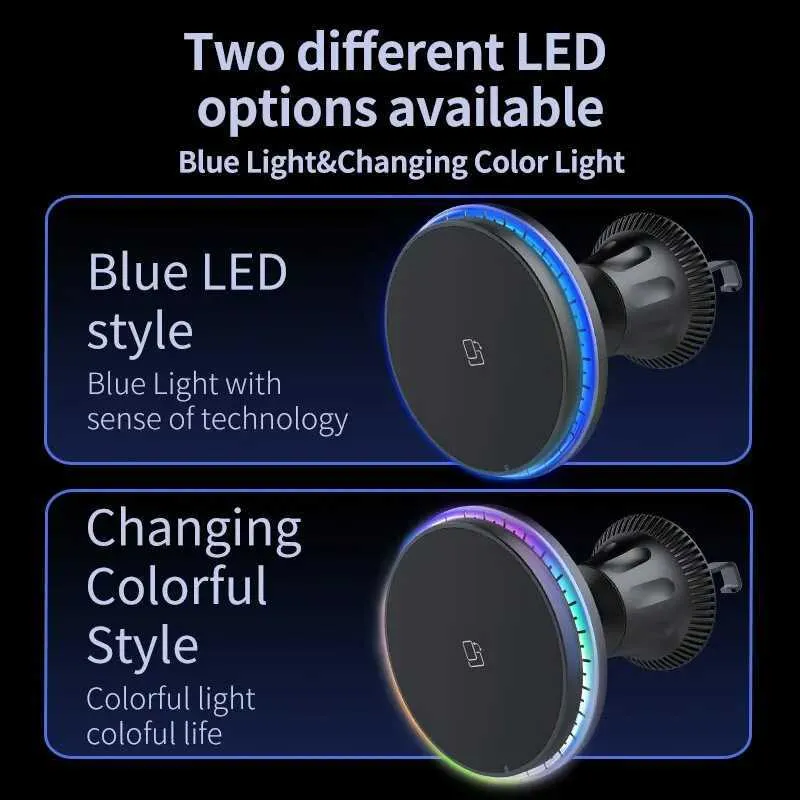 RGB Drahtlose Ladegerät Geeignet Für IPhone 12 13 15 Pro Max Mini Magnetische Auto Telefon Stand Halterung Installation Schnell_voghion.com