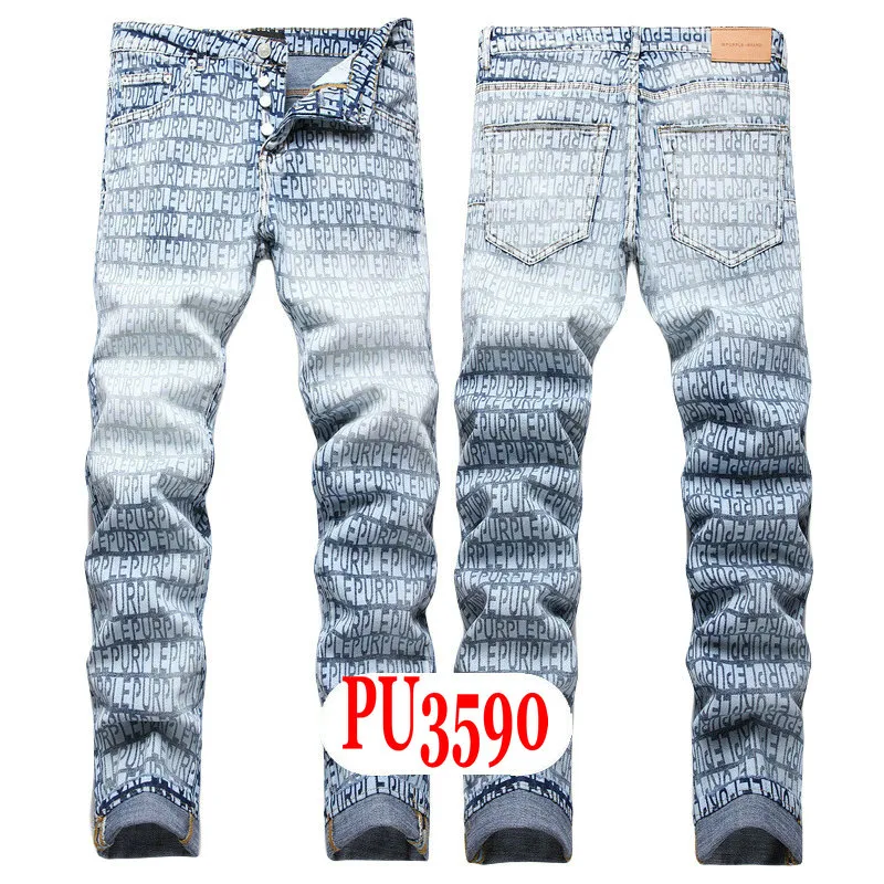 New JEANS Chino Pants Pant Men's Trousers Stretch Close-fitting Slacks Washed Straight Skinny Embroidery Patchwork_mkmklike.com