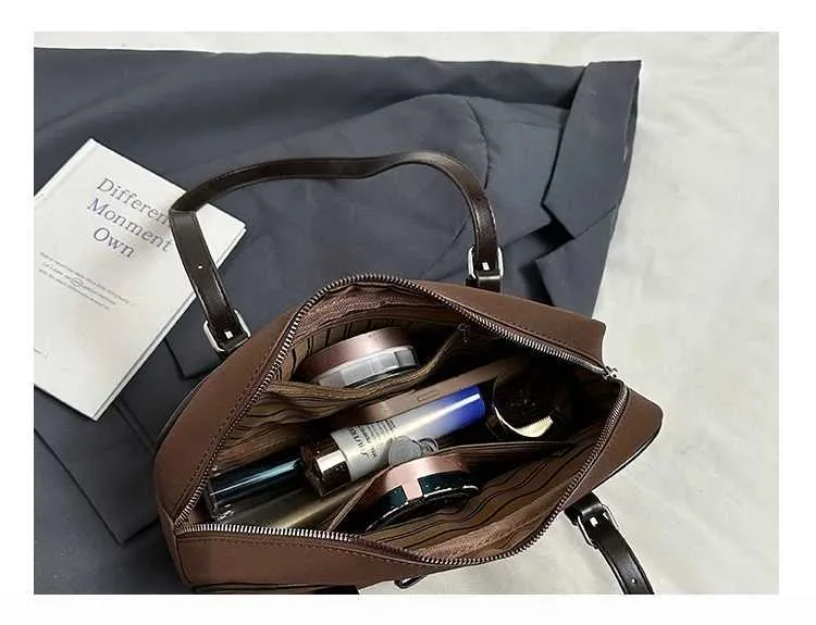 Damen Umhängetasche aus mattiertem Leder mit großer Kapazität, für den täglichen Gebrauch, Umhängetasche mit Griff, Tragetasche, weiche Unterarmtasche_voghion.com