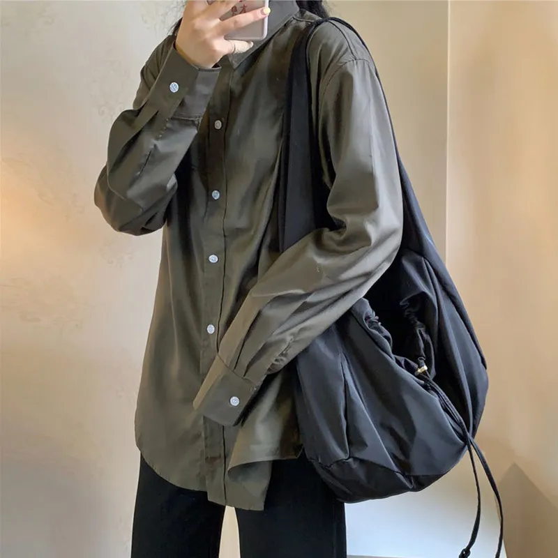 Große Kapazität Nylon Schulter weibliche Reise leichte Tote Casual Solide Farbe Crossbody Designer Hobo Bag Geldbörse_voghion.com