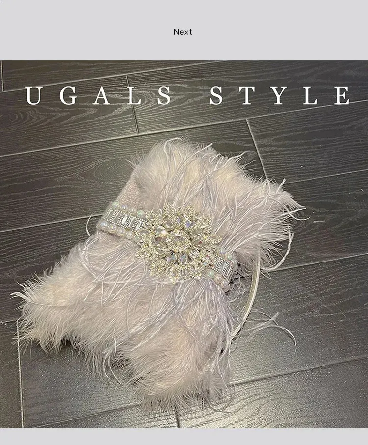 Ostrich Feather Evening Bag With Pearl Details For Women Party_voghion.com