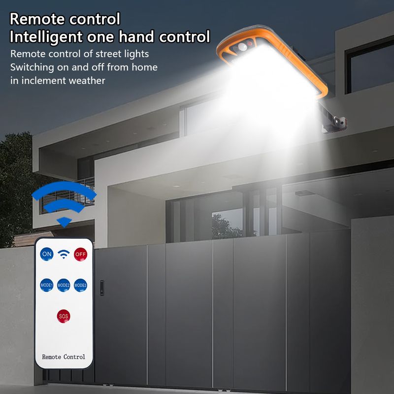 Lampe de jardin à LED super brillante à détection humaine intégrée à l'énergie solaire, éclairage mural domestique avec télécommande_voghion.com